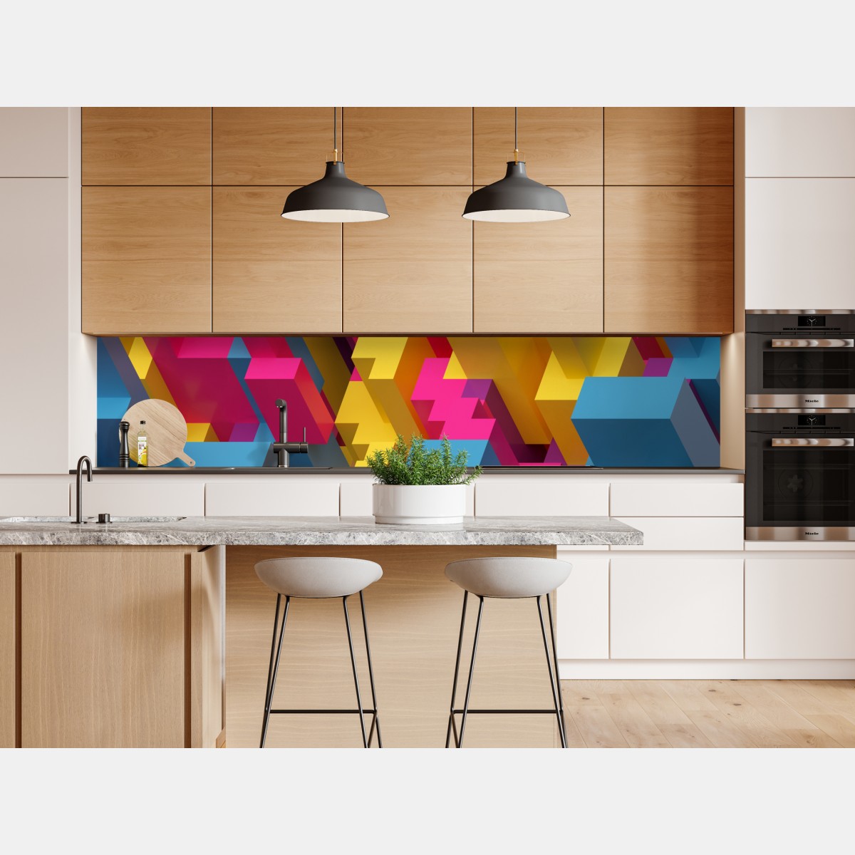 Naklejka repozycjonowalna kolorowy wzór voxel 3d – Wallissimo® Naklejka repozycjonowalna kolorowy wzór voxel 3d – Wallissimo®