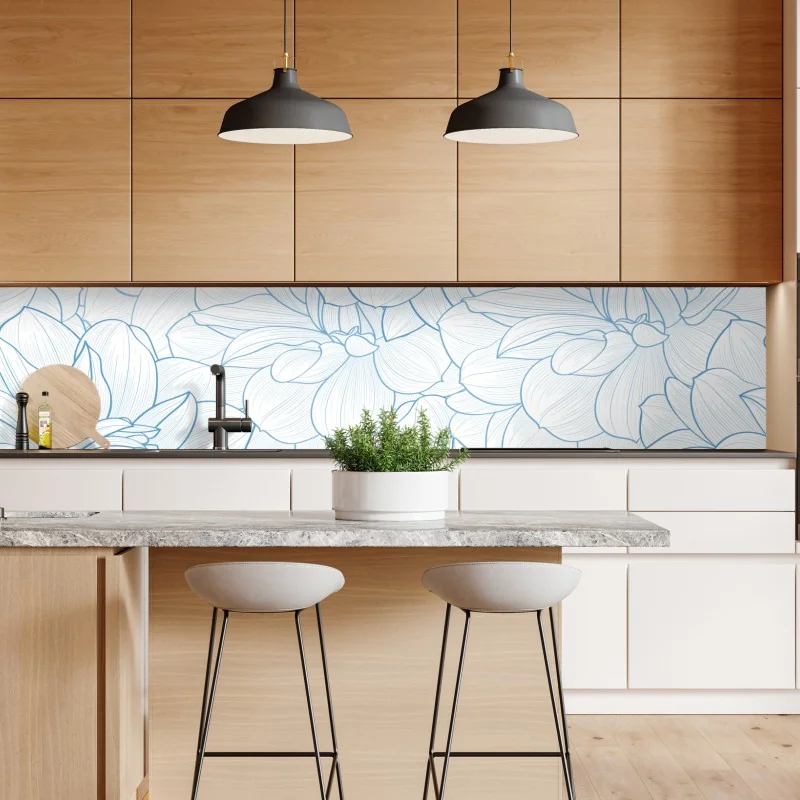 Naklejka repozycjonowalna słoneczna uliczka nad morzem z widokiem na zatokę – Wallissimo®