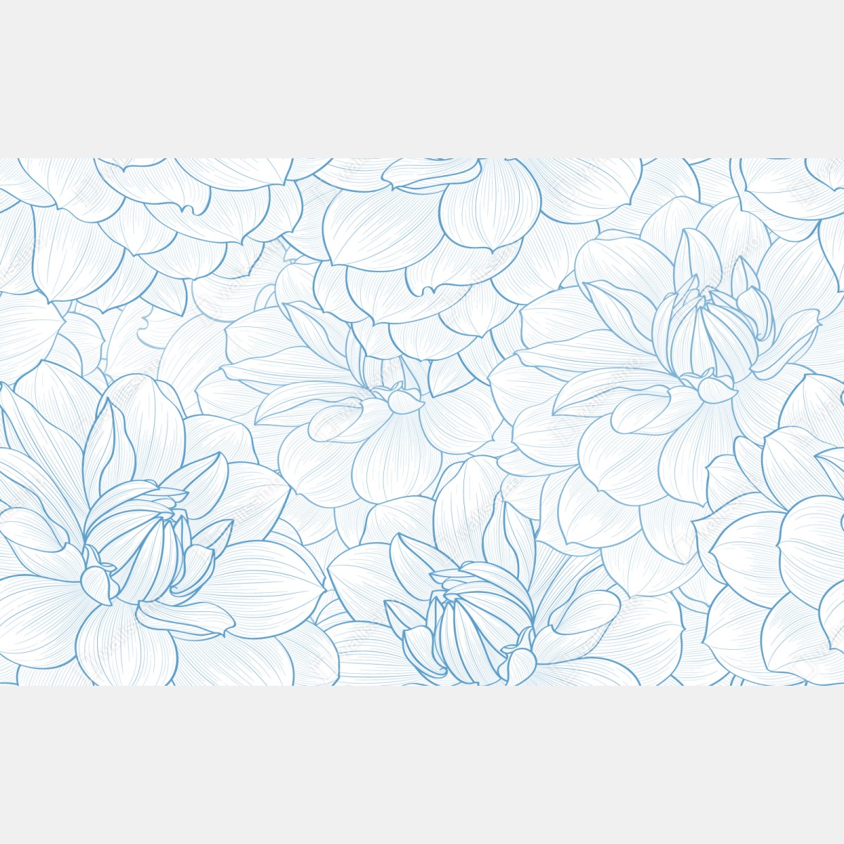 Naklejka repozycjonowalna delikatny niebieski motyw kwiatowy – Wallissimo® Naklejka repozycjonowalna delikatny niebieski motyw kwiatowy – Wallissimo®