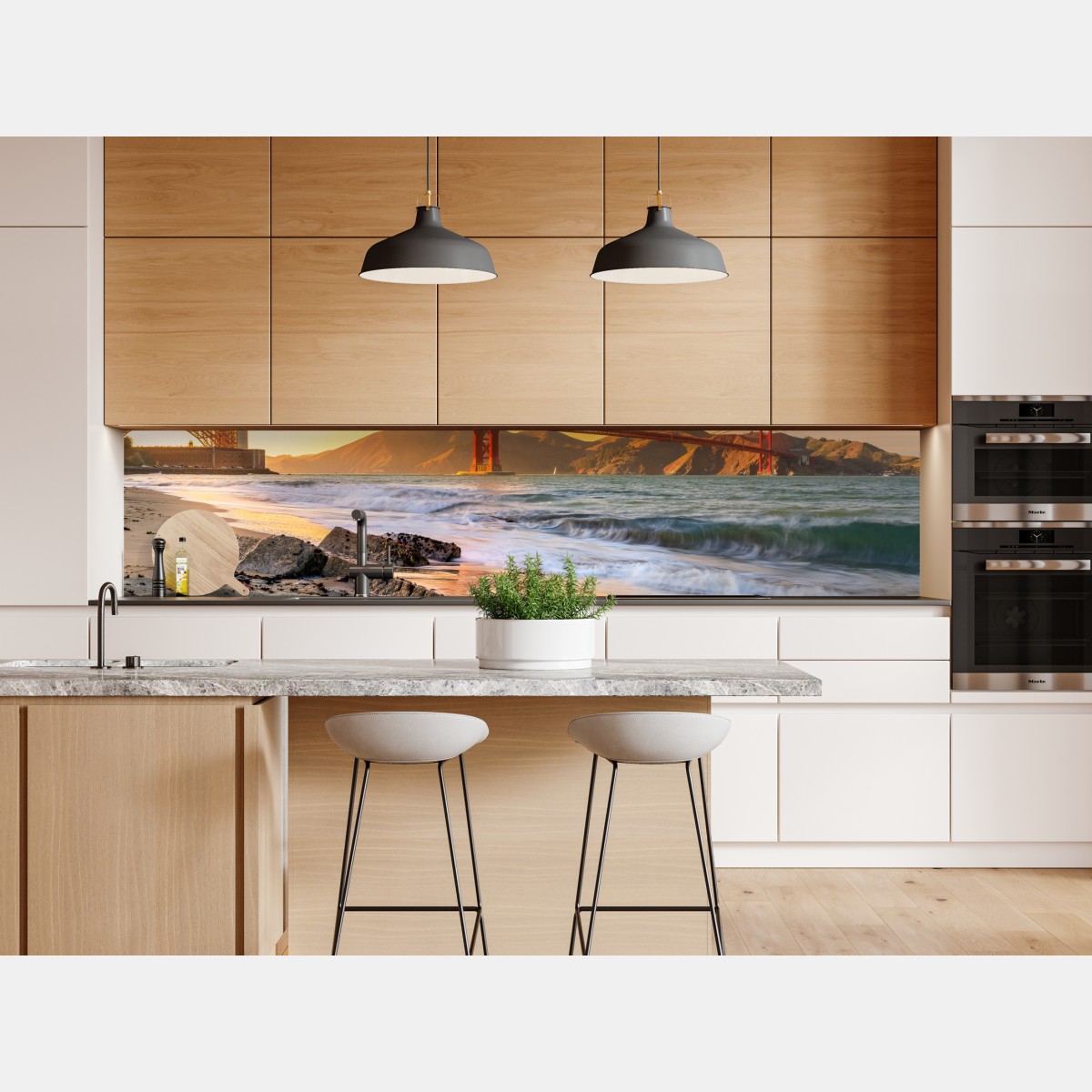 Naklejka repozycjonowalna zachód słońca przy Golden Gate Bridge – Wallissimo® Naklejka repozycjonowalna zachód słońca przy Golden Gate Bridge – Wallissimo®