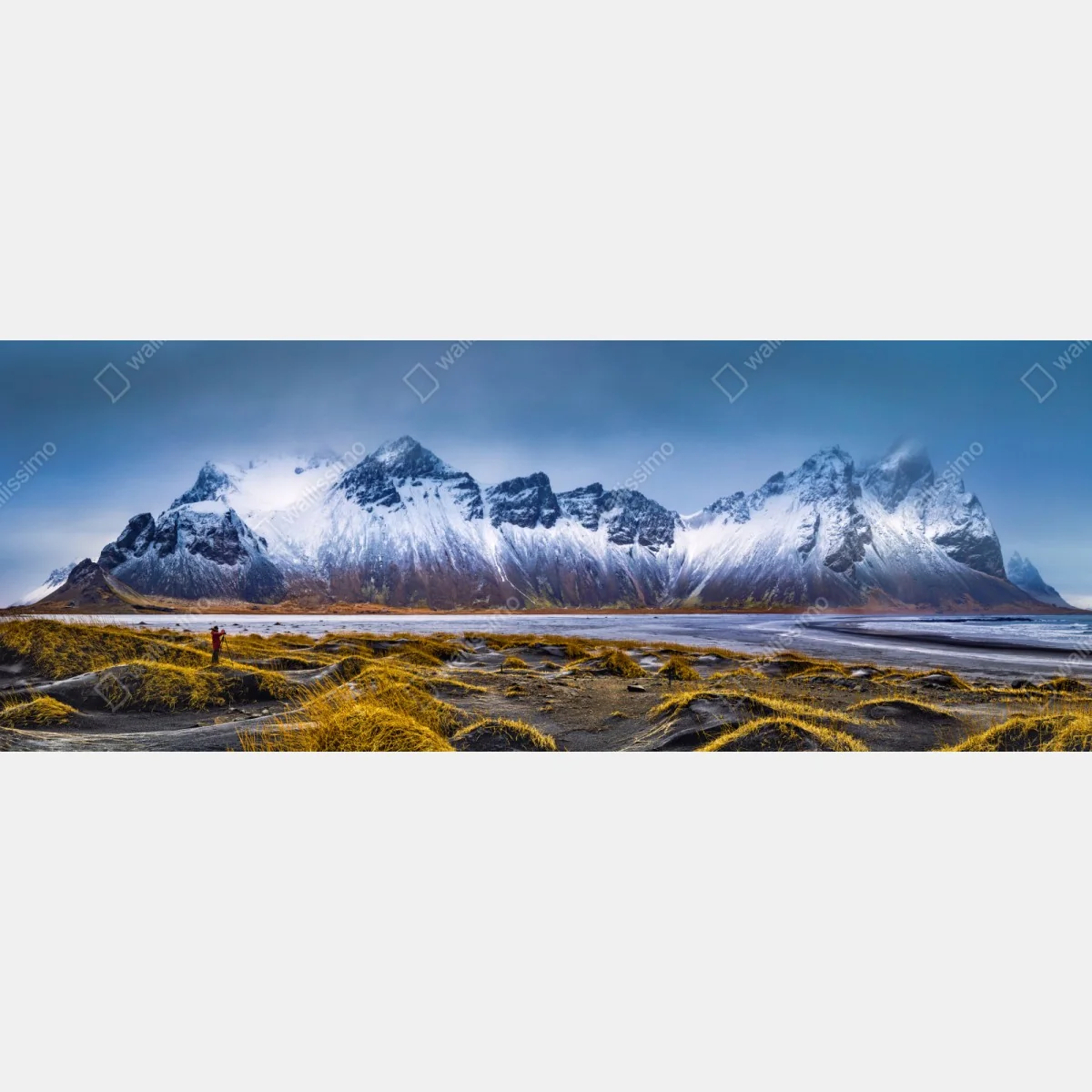 Naklejka repozycjonowalna panorama Vestrahorn na Stokksnes – Wallissimo® Naklejka repozycjonowalna panorama Vestrahorn na Stokksnes – Wallissimo®