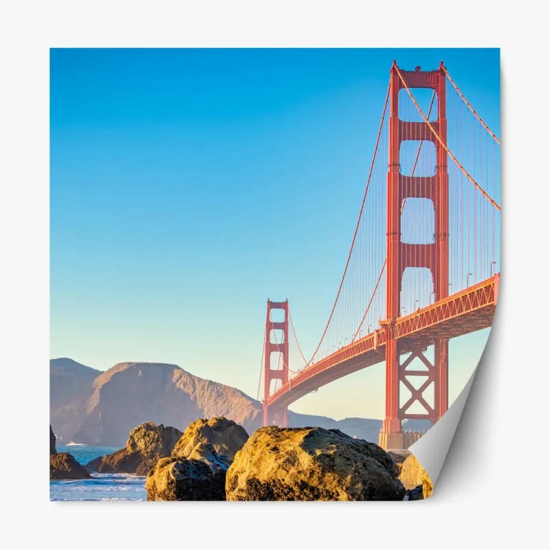 Naklejka repozycjonowalna spokojne drewniane molo o zachodzie słońca – Wallissimo®