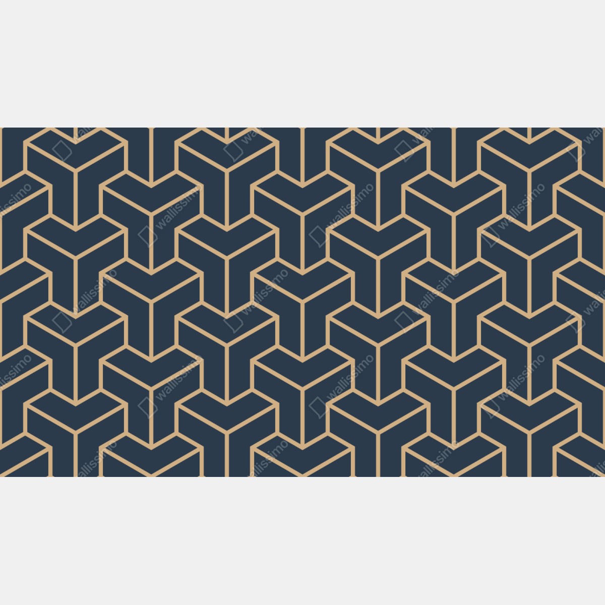 Naklejka repozycjonowalna granatowy geometryczny wzór sześcianów – Wallissimo® Naklejka repozycjonowalna granatowy geometryczny wzór sześcianów – Wallissimo®