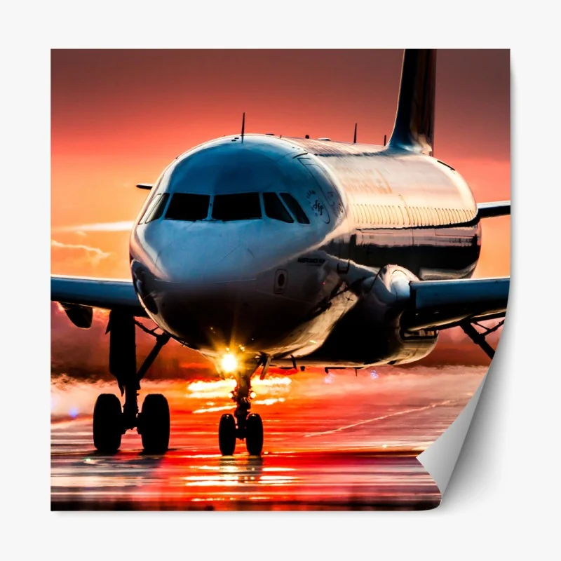 Naklejka repozycjonowalna czerwony botaniczny wzór liści – Wallissimo®