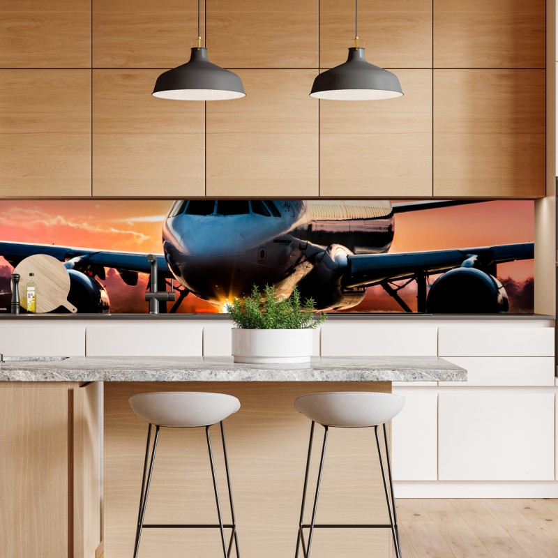 Naklejka repozycjonowalna czerwony botaniczny wzór liści – Wallissimo®