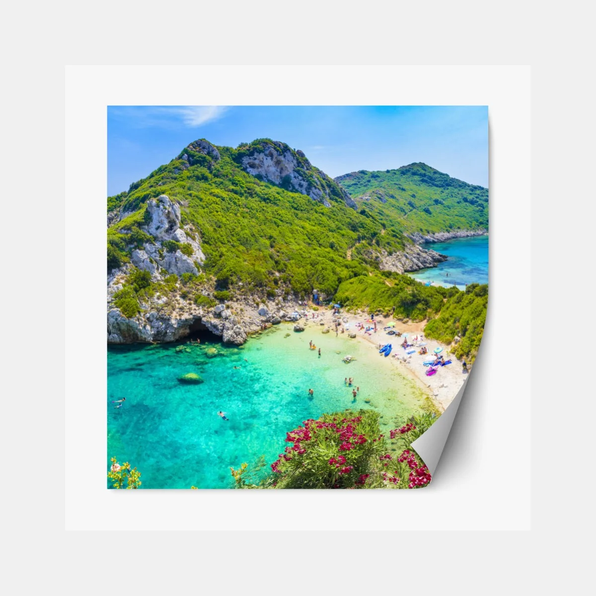 Naklejka repozycjonowalna Porto Timoni panoramiczna plaża, Korfu – Wallissimo® Naklejka repozycjonowalna Porto Timoni panoramiczna plaża, Korfu – Wallissimo®