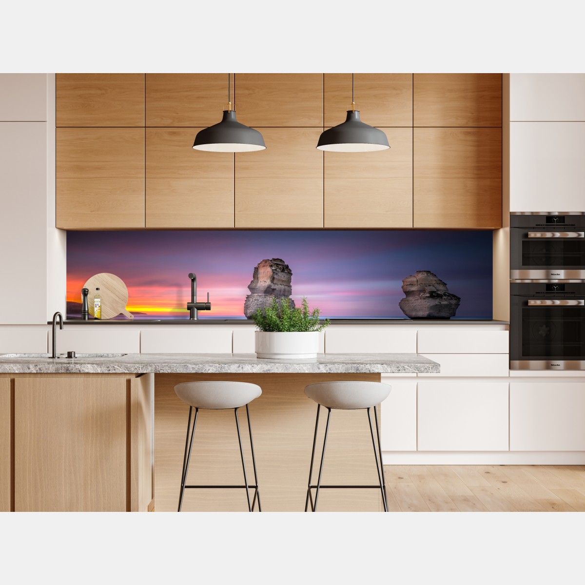 Naklejka repozycjonowalna spokojny morski pejzaż z formacjami skalnymi o zachodzie słońca – Wallissimo® Naklejka repozycjonowalna spokojny morski pejzaż z formacjami skalnymi o zachodzie słońca – Wallissimo®