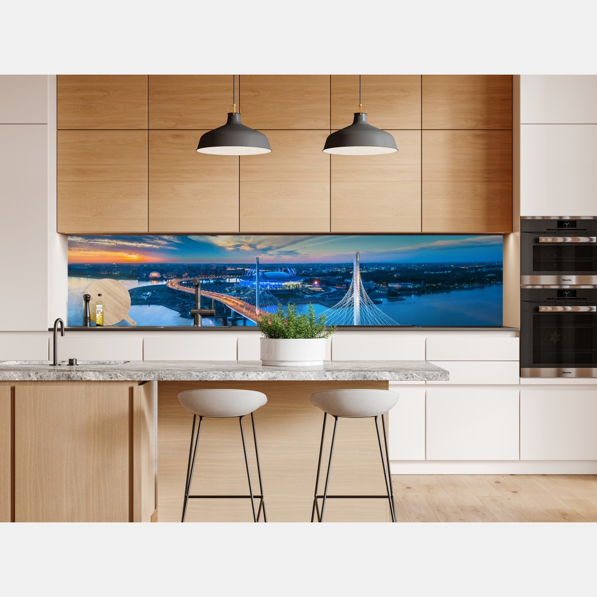 Naklejka repozycjonowalna Sankt Petersburg panorama mostu o zmierzchu – Wallissimo® Naklejka repozycjonowalna Sankt Petersburg panorama mostu o zmierzchu – Wallissimo®