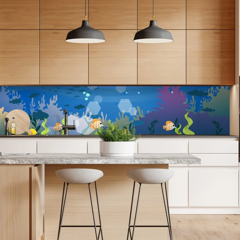 Naklejka repozycjonowalna pastelowy wzór łusek syreny – Wallissimo®