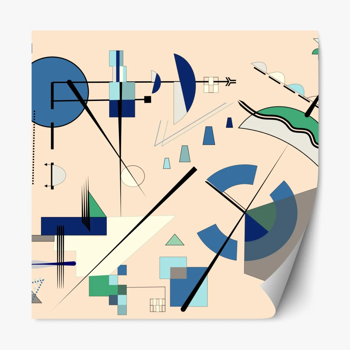 Naklejka repozycjonowalna geometryczna kompozycja w pastelach – Wallissimo® Naklejka repozycjonowalna geometryczna kompozycja w pastelach – Wallissimo®
