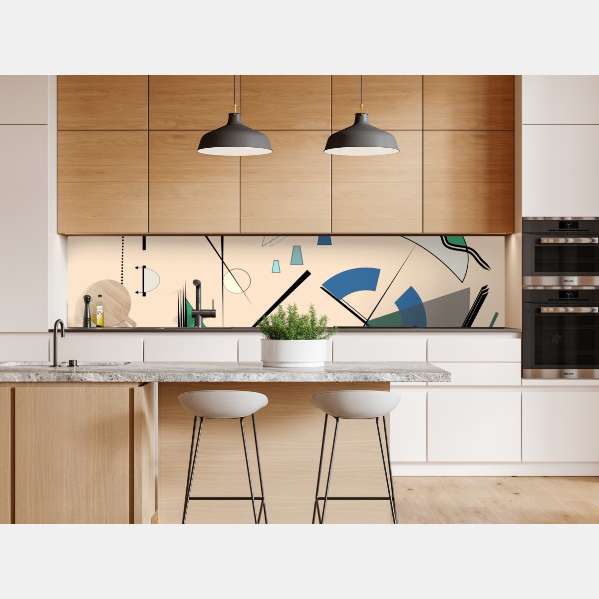 Naklejka repozycjonowalna geometryczna kompozycja w pastelach – Wallissimo® Naklejka repozycjonowalna geometryczna kompozycja w pastelach – Wallissimo®