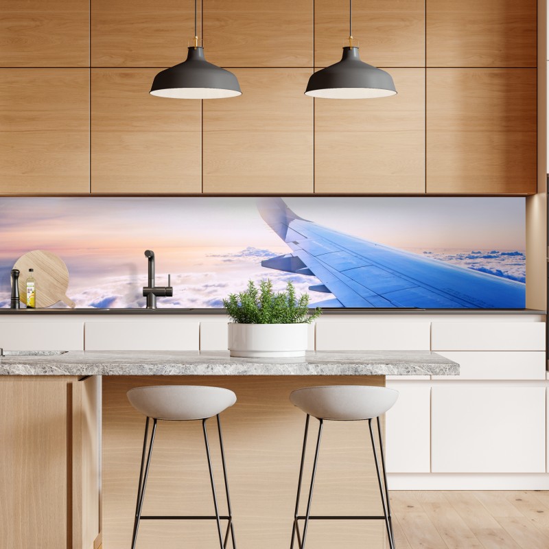 Naklejka repozycjonowalna ponad chmurami widok z lotu ptaka