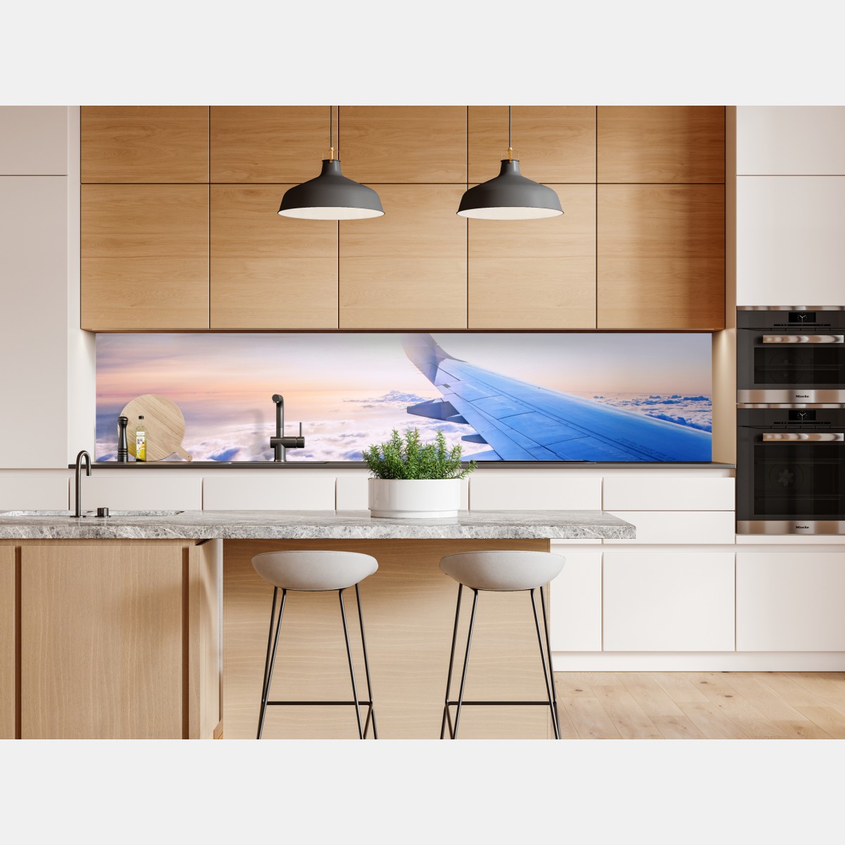 Naklejka repozycjonowalna ponad chmurami widok z lotu ptaka – Wallissimo® Naklejka repozycjonowalna ponad chmurami widok z lotu ptaka – Wallissimo®