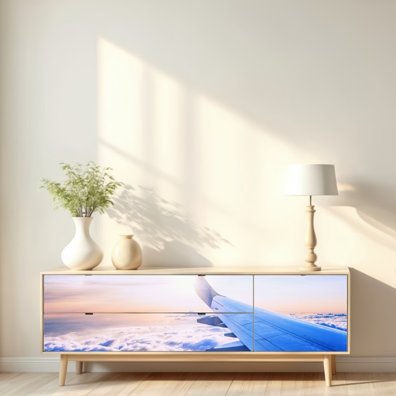 Naklejka repozycjonowalna ponad chmurami widok z lotu ptaka – Wallissimo® Naklejka repozycjonowalna ponad chmurami widok z lotu ptaka – Wallissimo®