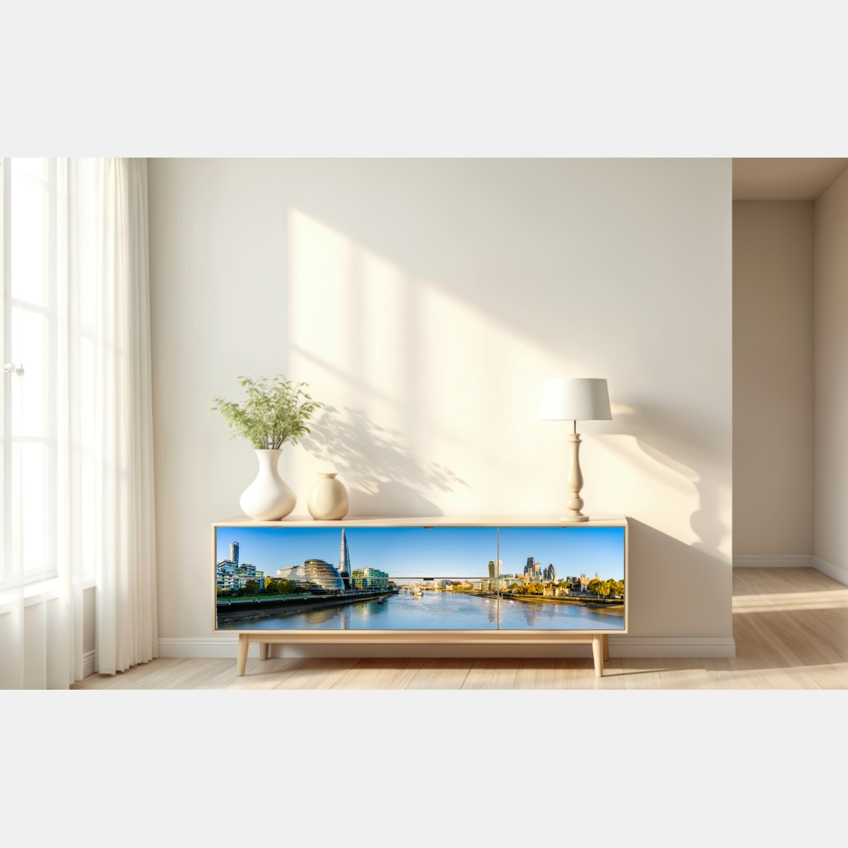 Naklejka repozycjonowalna Londyn panoramiczny widok nad Tamizą – Wallissimo® Naklejka repozycjonowalna Londyn panoramiczny widok nad Tamizą – Wallissimo®