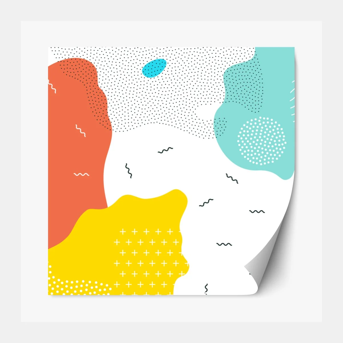 Naklejka repozycjonowalna zabawne abstrakcyjne kształty w żywych kolorach – Wallissimo® Naklejka repozycjonowalna zabawne abstrakcyjne kształty w żywych kolorach – Wallissimo®