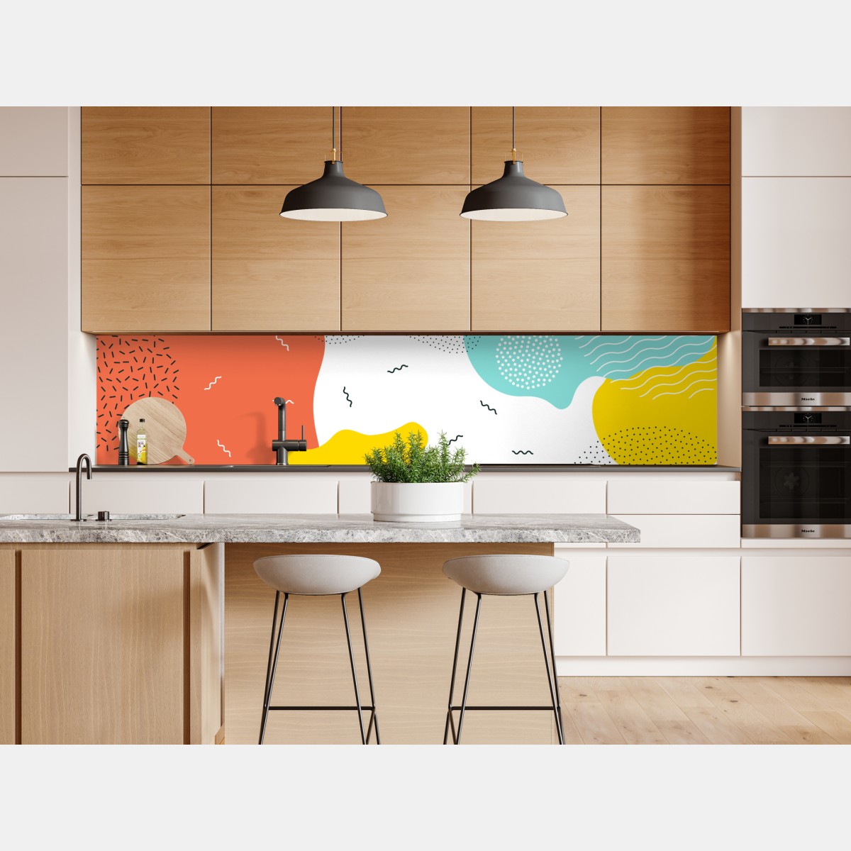 Naklejka repozycjonowalna zabawne abstrakcyjne kształty w żywych kolorach – Wallissimo® Naklejka repozycjonowalna zabawne abstrakcyjne kształty w żywych kolorach – Wallissimo®