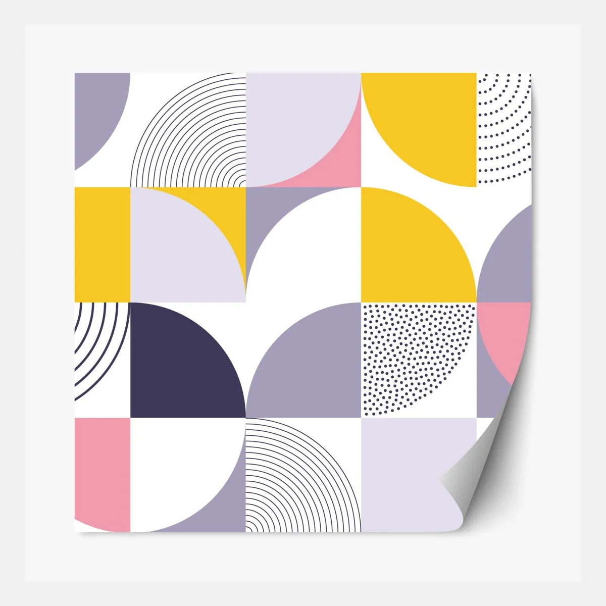 Naklejka repozycjonowalna pastelowy geometryczny wzór z półkolami – Wallissimo® Naklejka repozycjonowalna pastelowy geometryczny wzór z półkolami – Wallissimo®