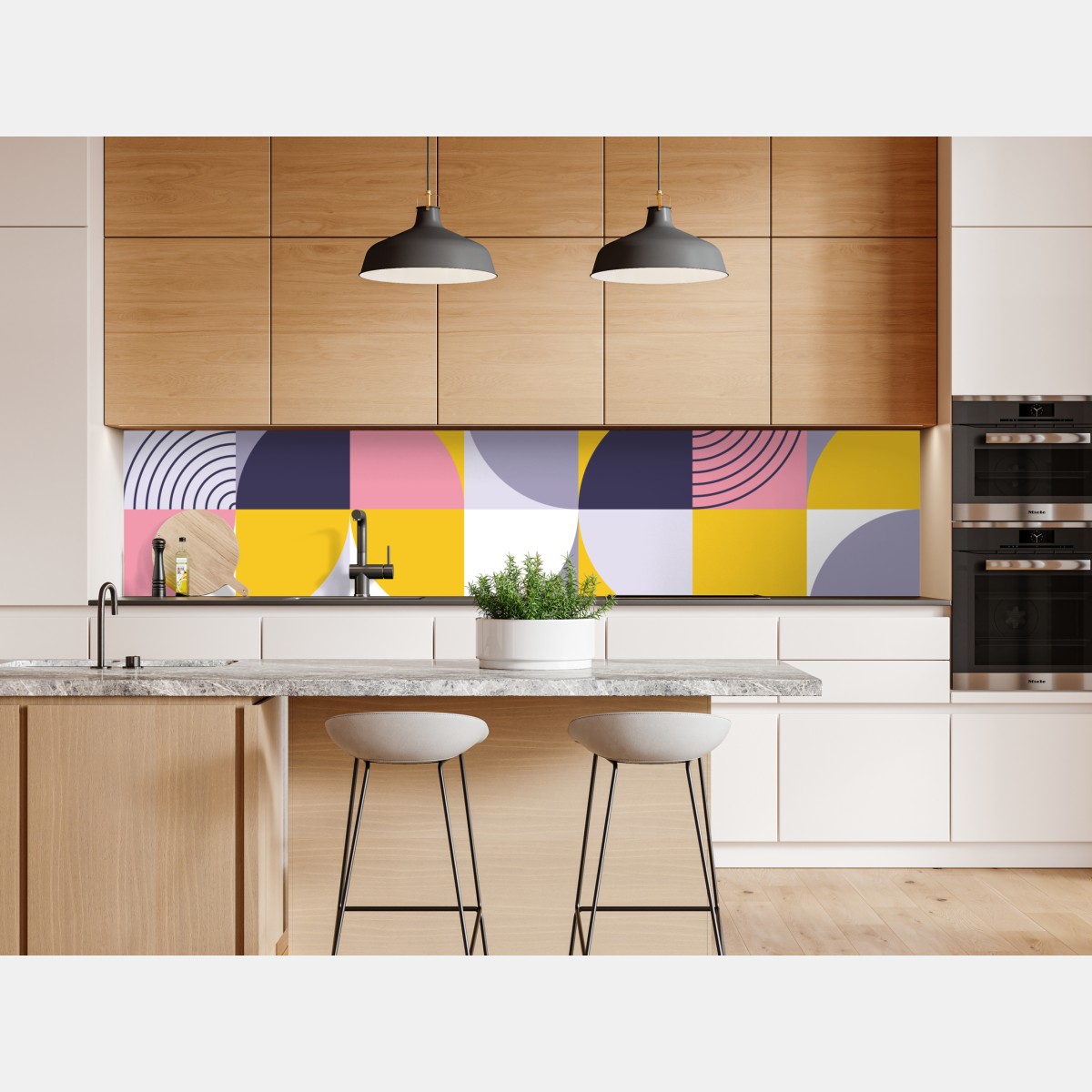 Naklejka repozycjonowalna pastelowa geometryczna mozaika – Wallissimo® Naklejka repozycjonowalna pastelowa geometryczna mozaika – Wallissimo®