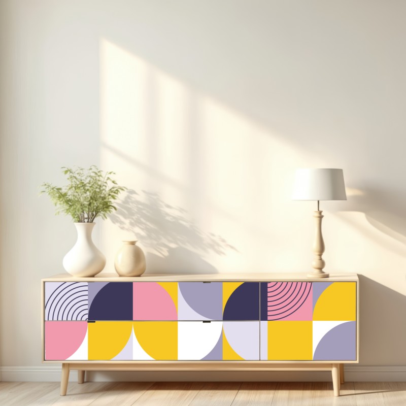 Naklejka repozycjonowalna pastelowa geometryczna mozaika – Wallissimo® Naklejka repozycjonowalna pastelowa geometryczna mozaika – Wallissimo®