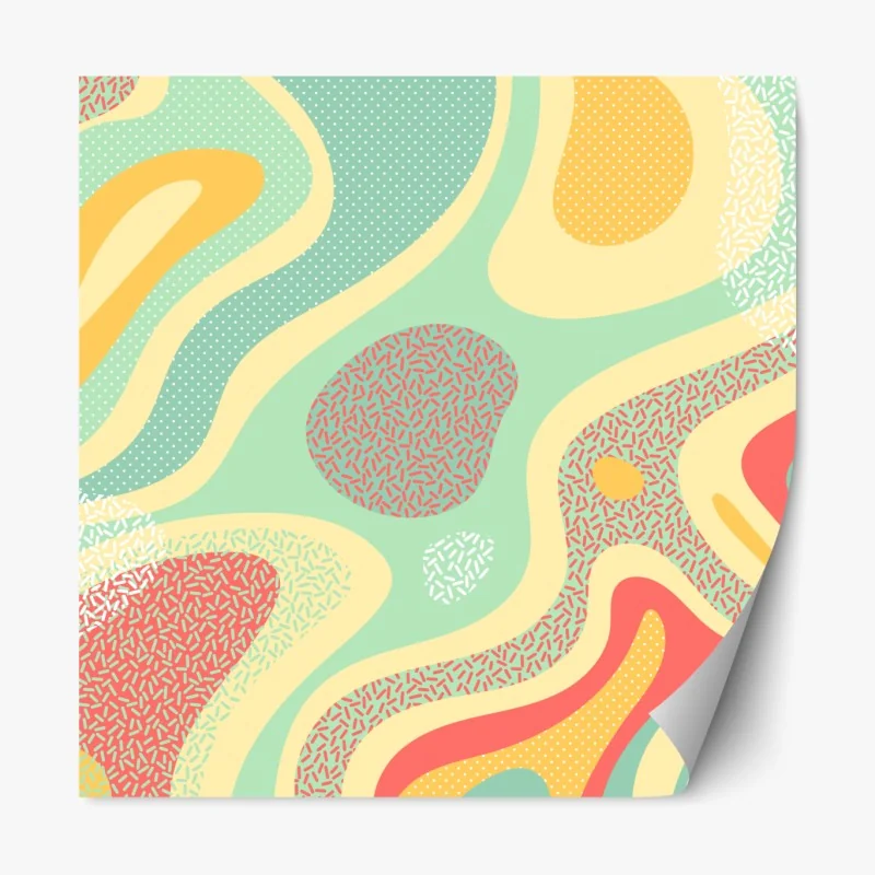Naklejka repozycjonowalna pastelowy organiczny wzór abstrakcyjny