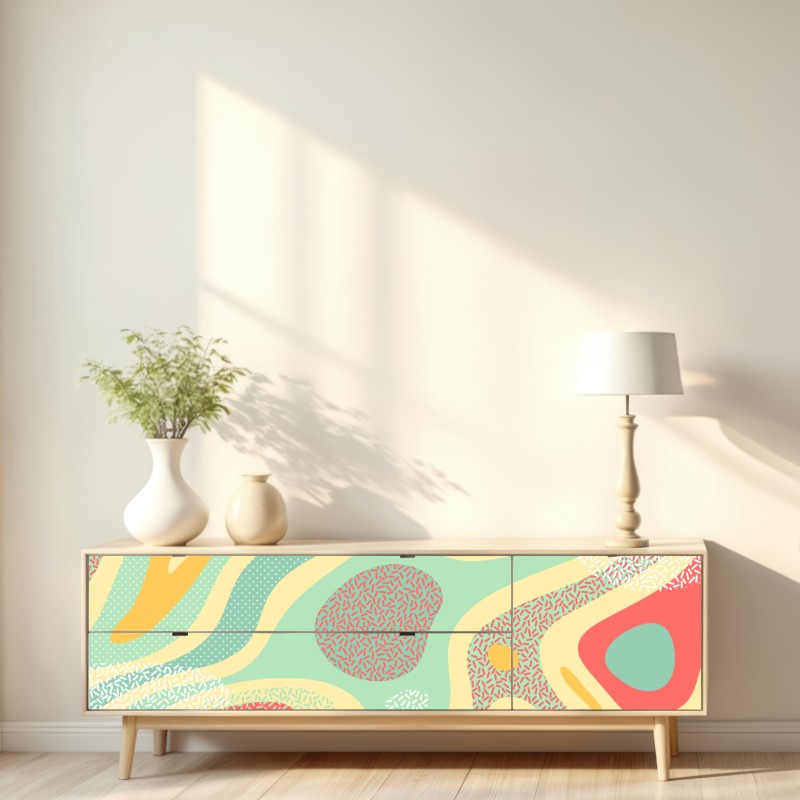 Naklejka repozycjonowalna pastelowy organiczny wzór abstrakcyjny – Wallissimo® Naklejka repozycjonowalna pastelowy organiczny wzór abstrakcyjny – Wallissimo®