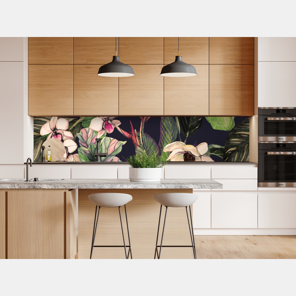 Naklejka repozycjonowalna tropikalny akwarelowy wzór botaniczny – Wallissimo® Naklejka repozycjonowalna tropikalny akwarelowy wzór botaniczny – Wallissimo®