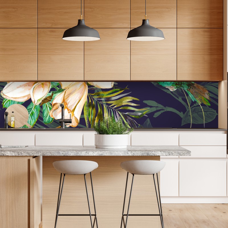 Naklejka repozycjonowalna żywe tropikalne kwiaty heliconia – Wallissimo®