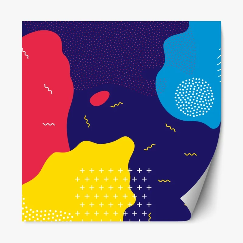 Naklejka repozycjonowalna żywy abstrakcyjny wzór kształtów