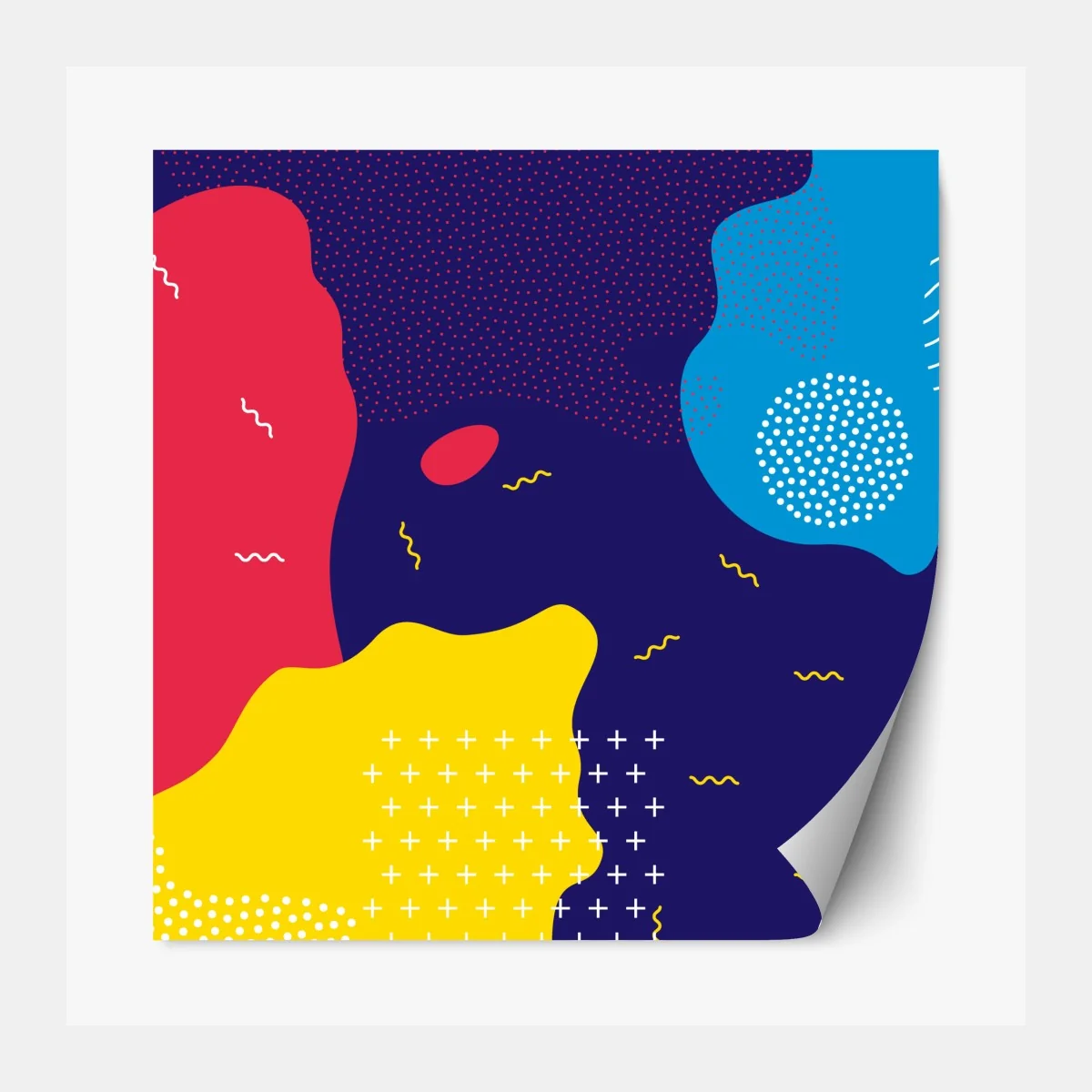 Naklejka repozycjonowalna żywy abstrakcyjny wzór kształtów – Wallissimo® Naklejka repozycjonowalna żywy abstrakcyjny wzór kształtów – Wallissimo®