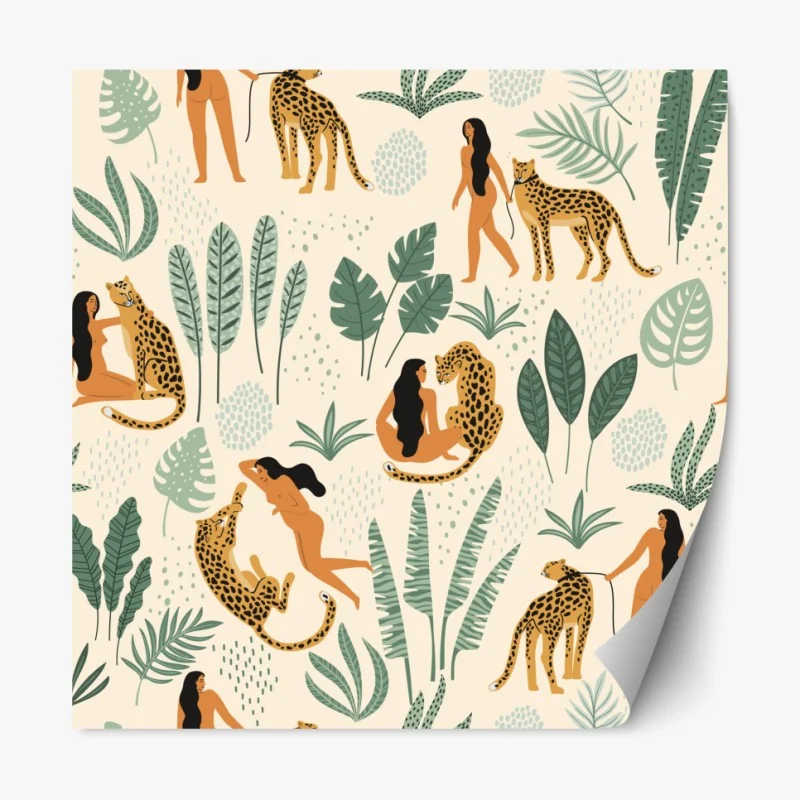 Naklejka repozycjonowalna delikatny wzór liści w odcieniach szarości – Wallissimo®