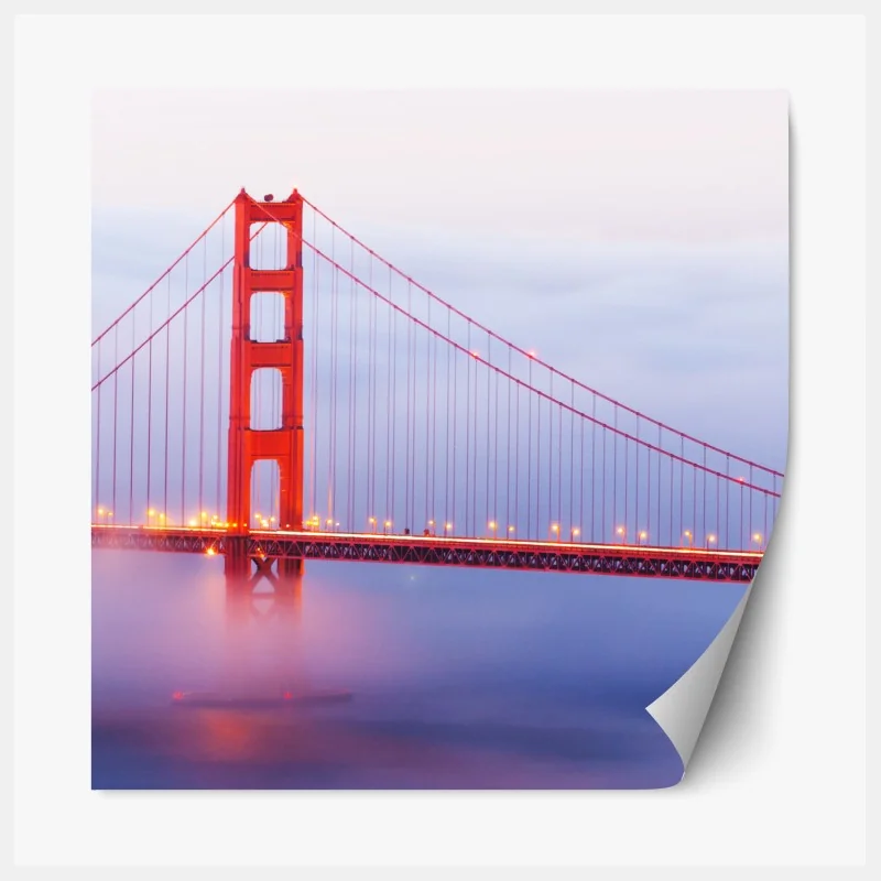 Naklejka repozycjonowalna jesienne przedpołudnie nad jeziorem z pomostem – Wallissimo®