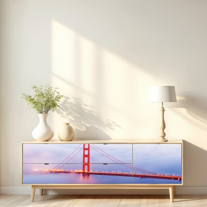 Naklejka repozycjonowalna Golden Gate most we mgle – Wallissimo® Naklejka repozycjonowalna Golden Gate most we mgle – Wallissimo®