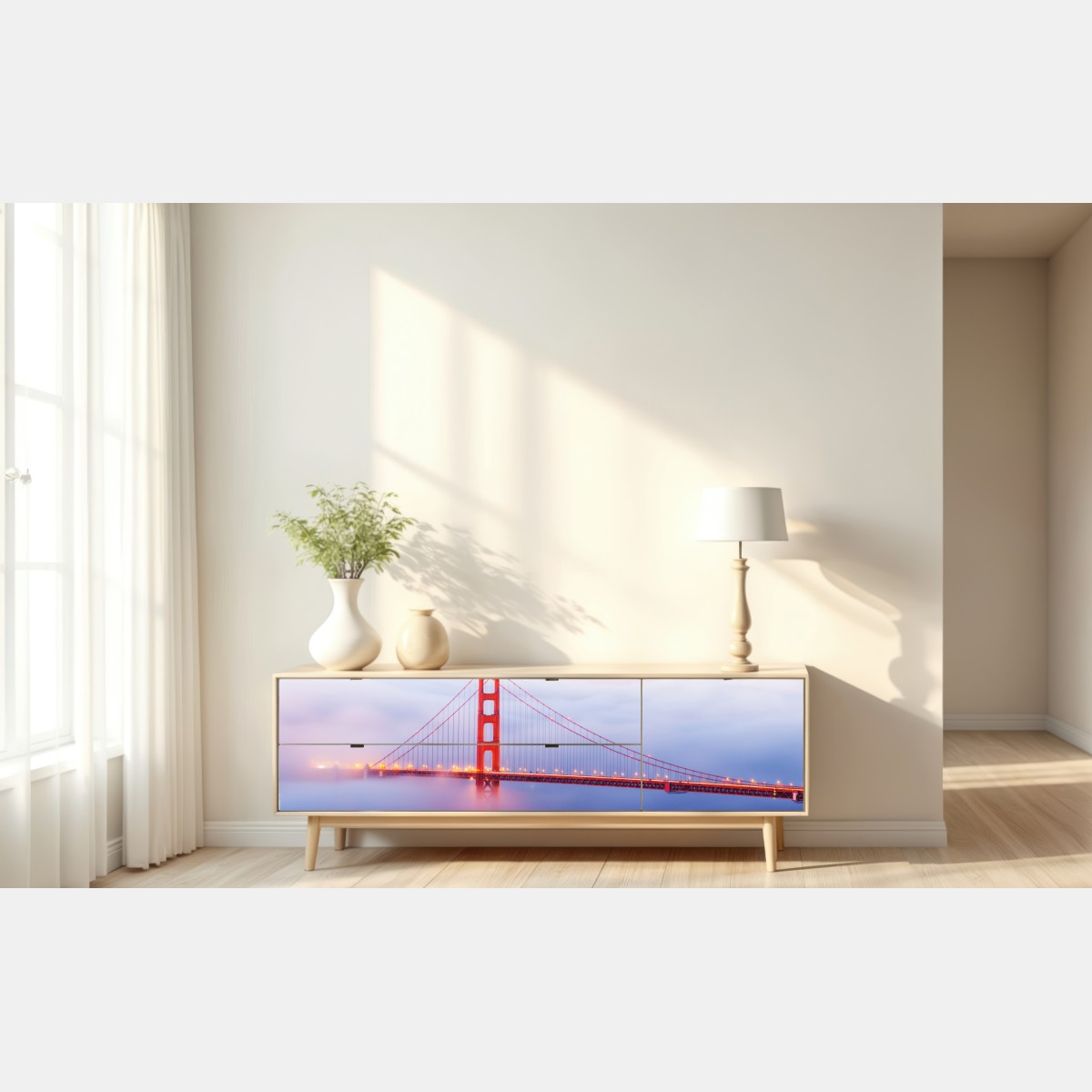 Naklejka repozycjonowalna Golden Gate most we mgle – Wallissimo® Naklejka repozycjonowalna Golden Gate most we mgle – Wallissimo®