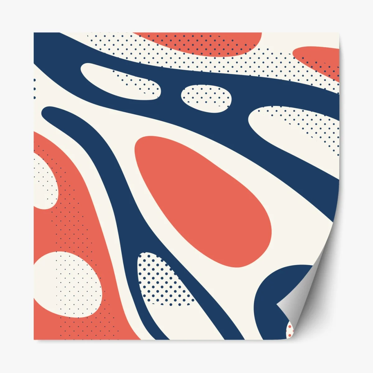 Naklejka repozycjonowalna retro koralowo-granatowy abstrakcyjny wzór – Wallissimo® Naklejka repozycjonowalna retro koralowo-granatowy abstrakcyjny wzór – Wallissimo®