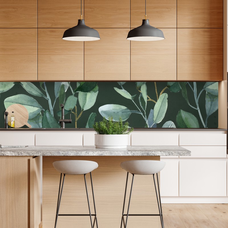 Naklejka repozycjonowalna luksusowy złoty wzór kwiatowy na granacie – Wallissimo®