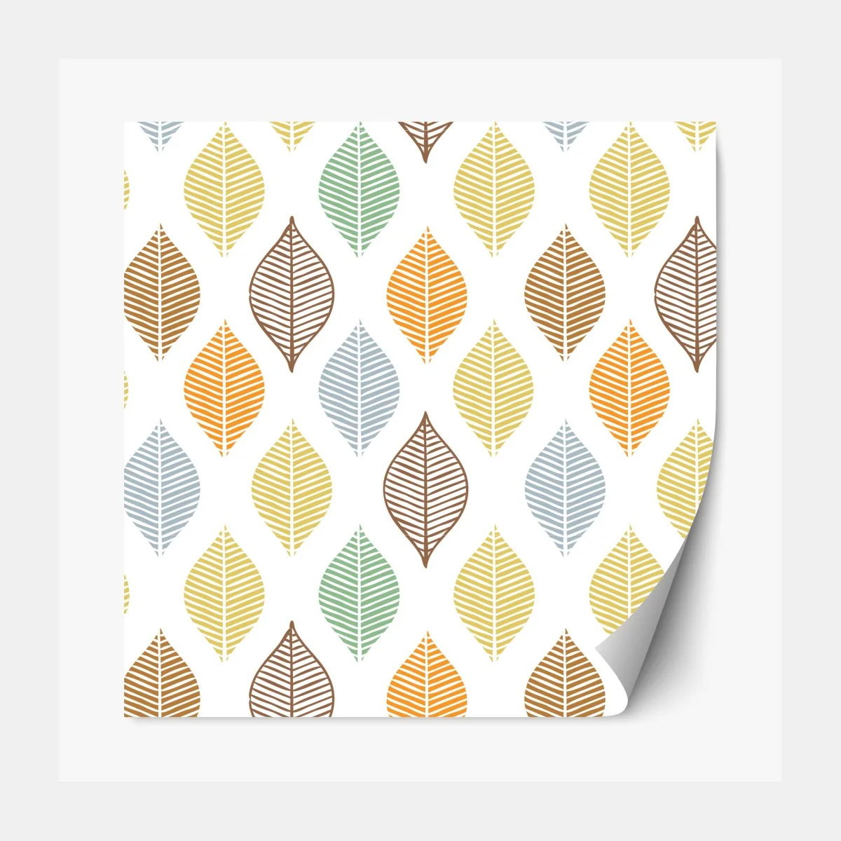 Naklejka repozycjonowalna pastelowy wzór liści na ścianę – Wallissimo® Naklejka repozycjonowalna pastelowy wzór liści na ścianę – Wallissimo®