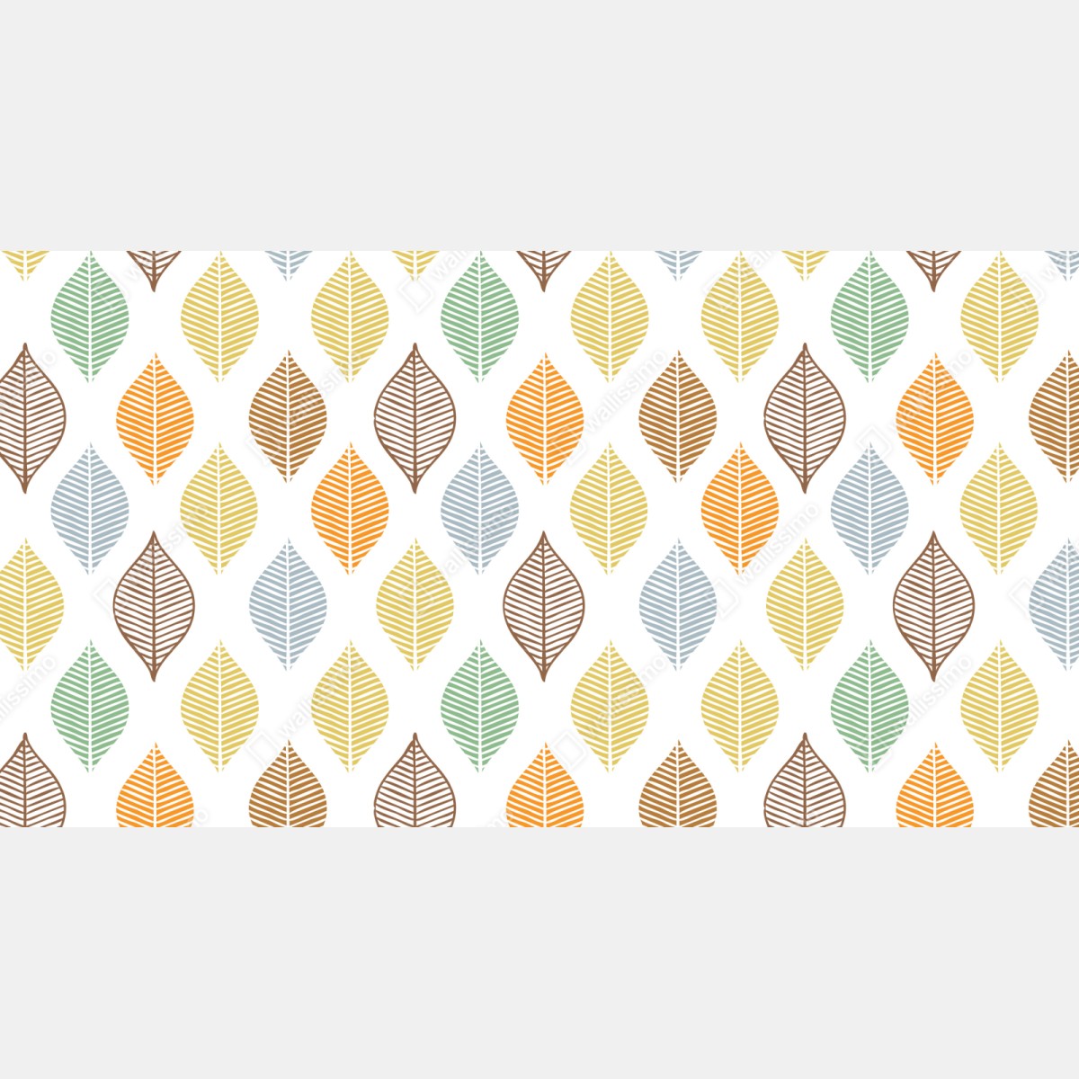 Naklejka repozycjonowalna pastelowy wzór liści na ścianę – Wallissimo® Naklejka repozycjonowalna pastelowy wzór liści na ścianę – Wallissimo®