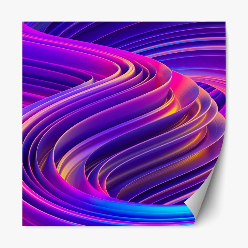 Naklejka repozycjonowalna intensywny fioletowy 3d wir wstęg