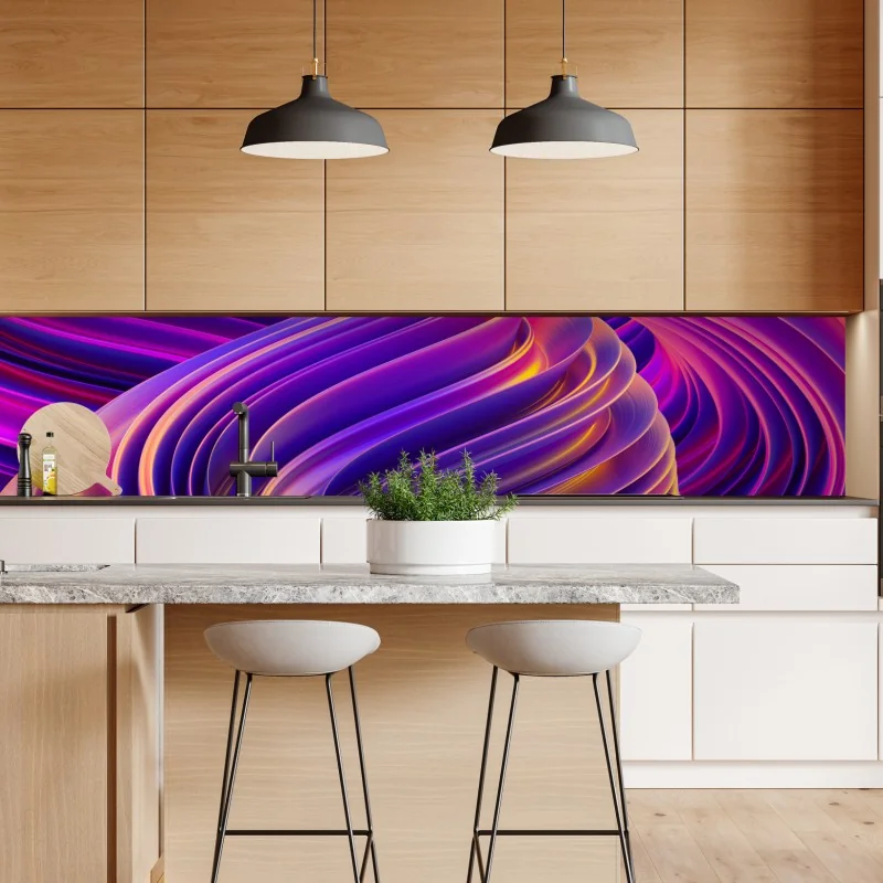 Naklejka repozycjonowalna intensywny fioletowy 3d wir wstęg – Wallissimo® Naklejka repozycjonowalna intensywny fioletowy 3d wir wstęg – Wallissimo®