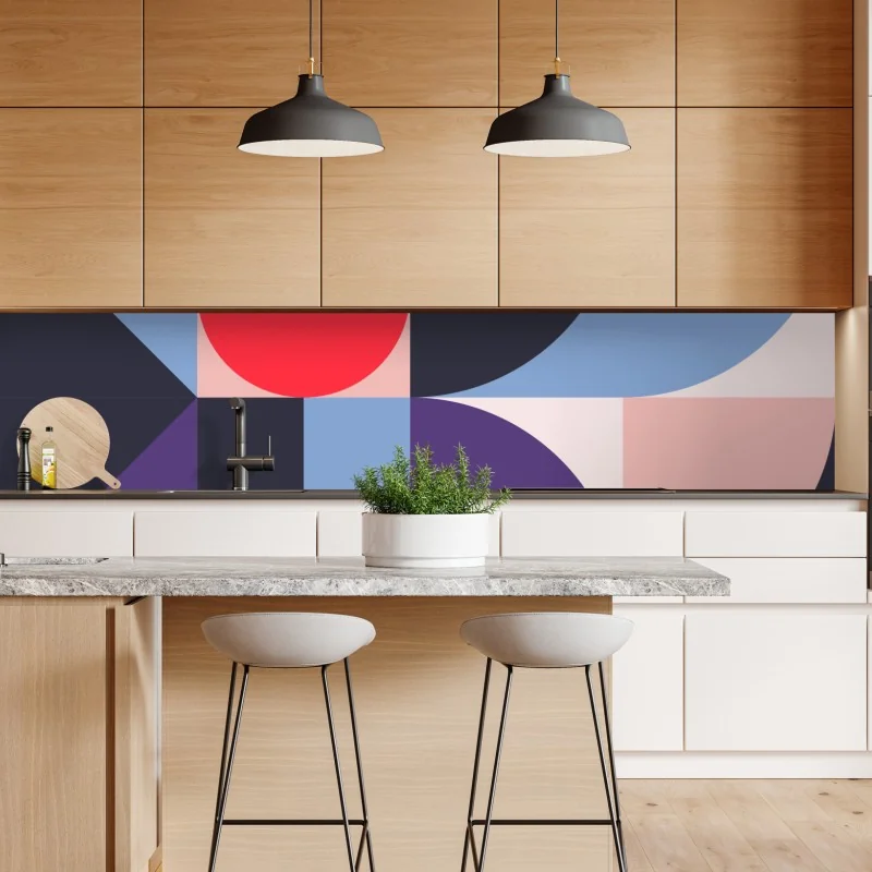 Naklejka repozycjonowalna retro falisty wzór mid-century – Wallissimo®