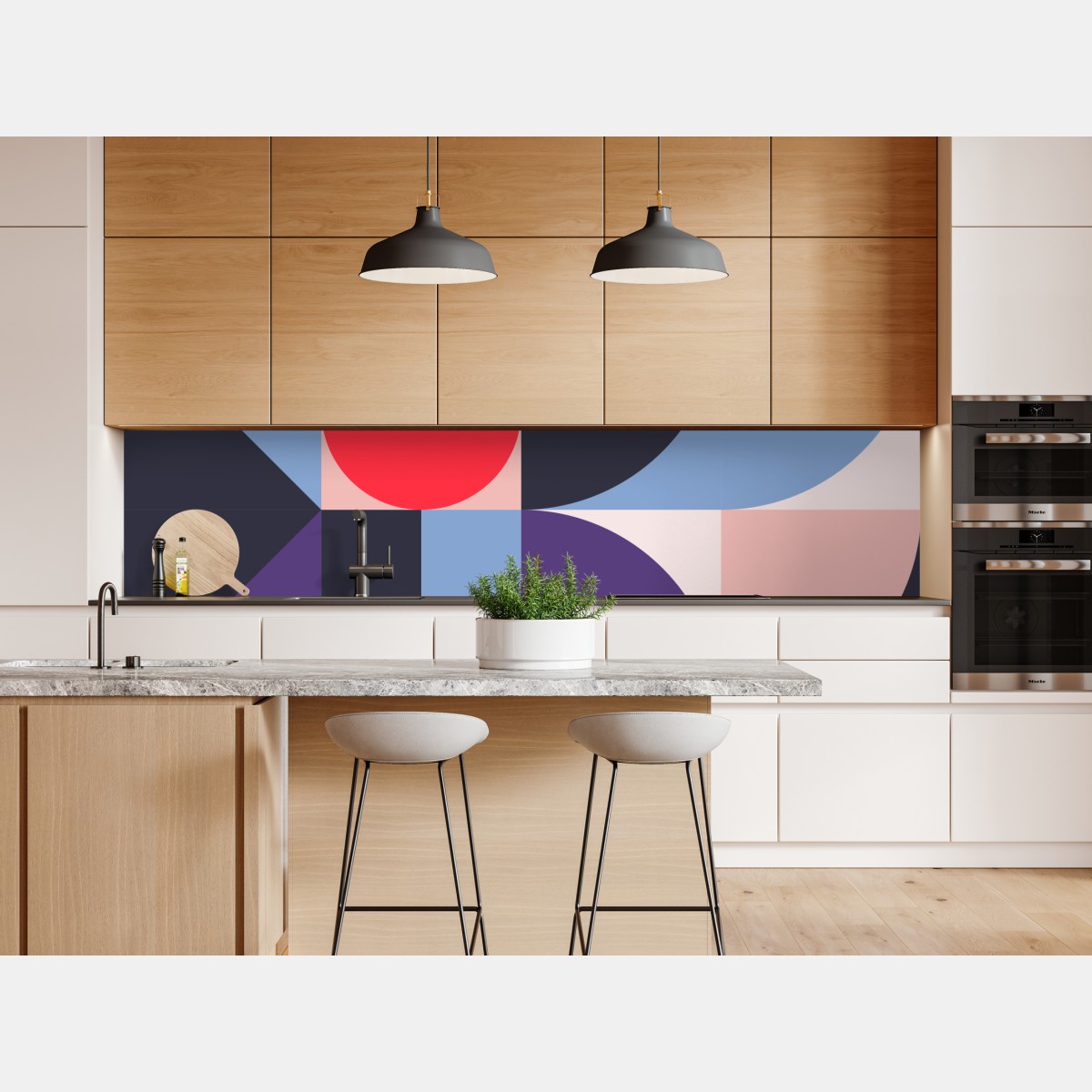 Naklejka repozycjonowalna geometryczna pastelowa kompozycja – Wallissimo® Naklejka repozycjonowalna geometryczna pastelowa kompozycja – Wallissimo®