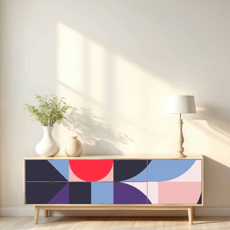 Naklejka repozycjonowalna geometryczna pastelowa kompozycja – Wallissimo® Naklejka repozycjonowalna geometryczna pastelowa kompozycja – Wallissimo®