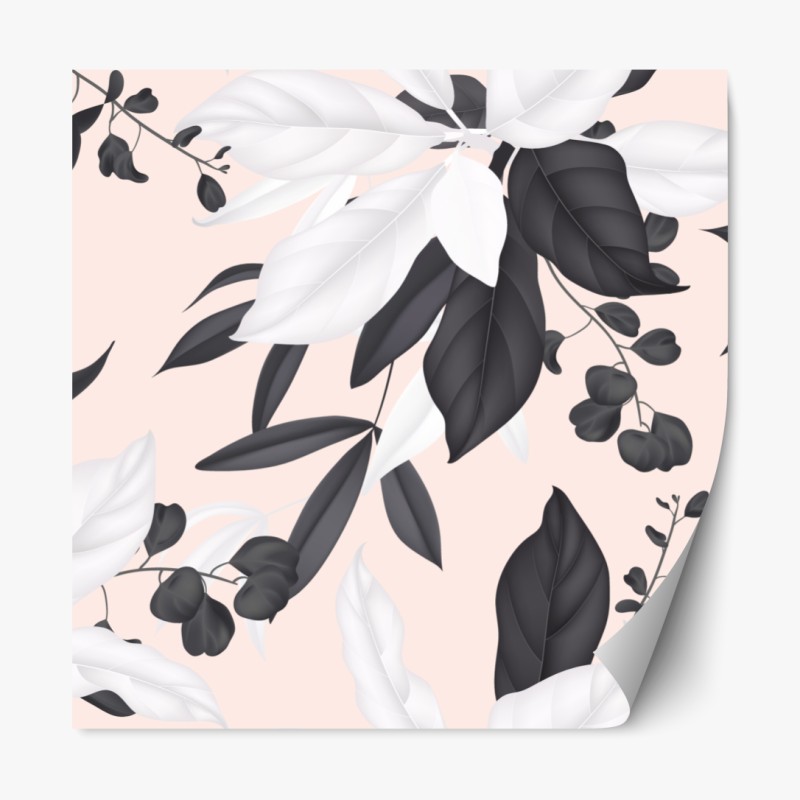 Naklejka repozycjonowalna orientalny wzór z drzewami i liśćmi – Wallissimo®