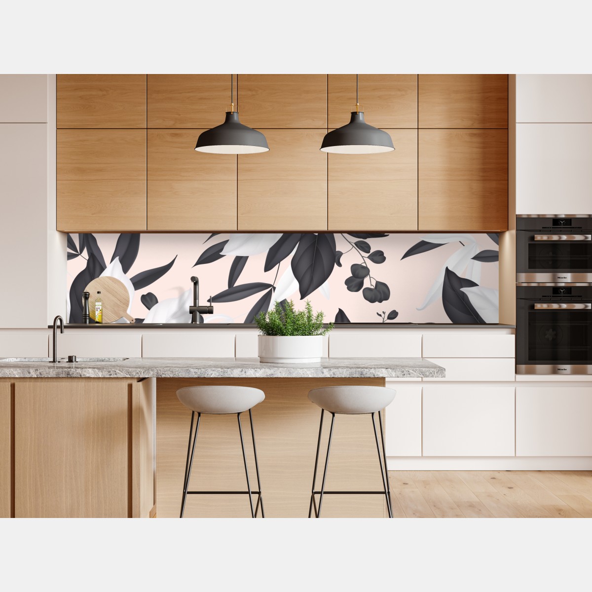 Naklejka repozycjonowalna delikatne pastelowe liście botaniczne – Wallissimo® Naklejka repozycjonowalna delikatne pastelowe liście botaniczne – Wallissimo®