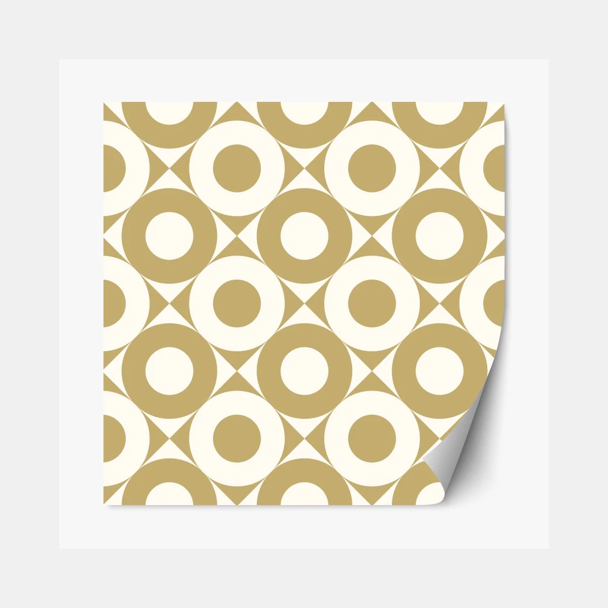 Naklejka repozycjonowalna złoty geometryczny wzór z kołami – Wallissimo® Naklejka repozycjonowalna złoty geometryczny wzór z kołami – Wallissimo®