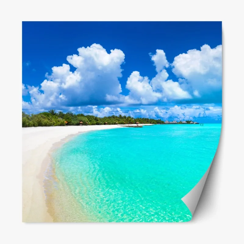 Naklejka repozycjonowalna złoty wzór liści na białym tle – Wallissimo®