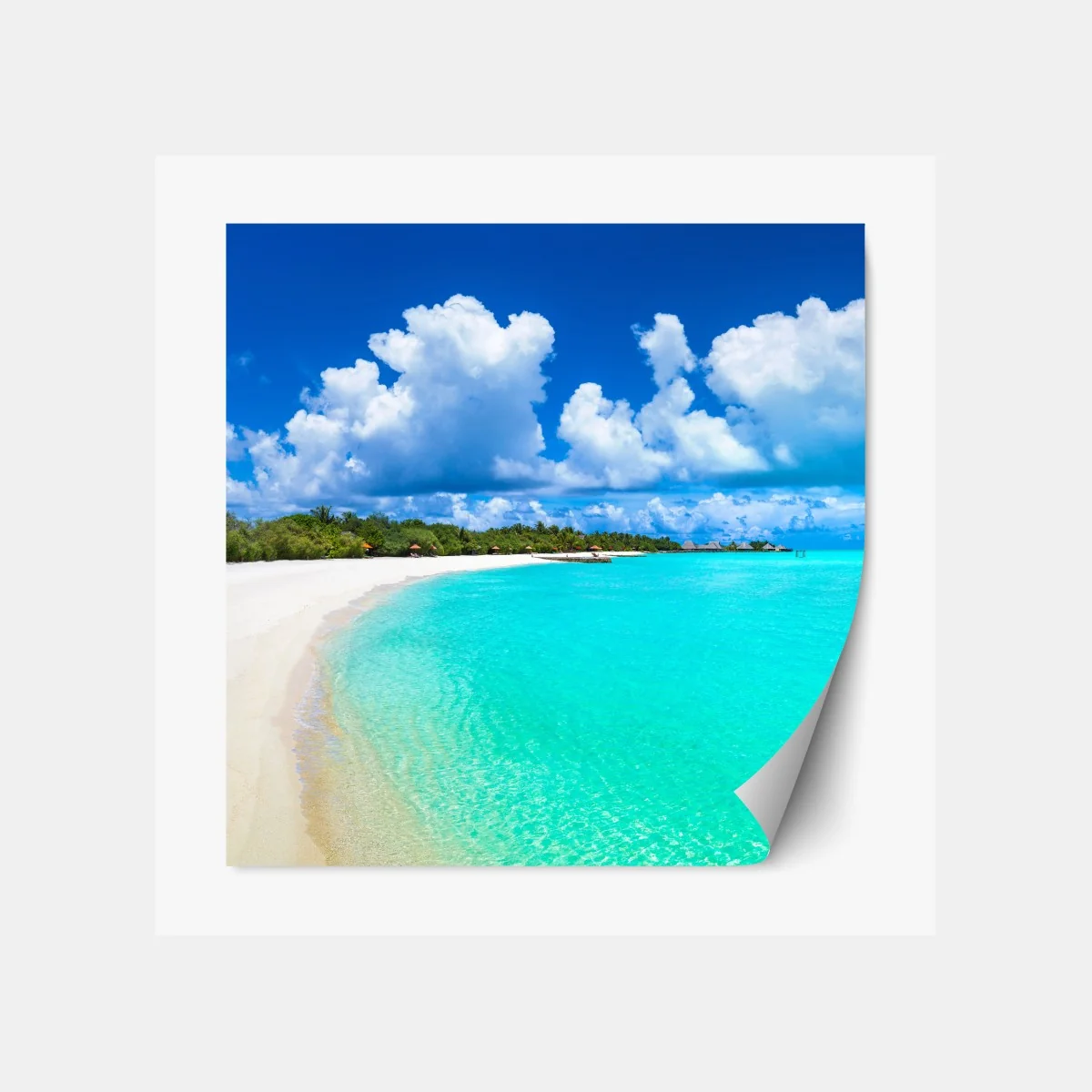 Naklejka repozycjonowalna Malediwy turkusowa plaża panorama – Wallissimo® Naklejka repozycjonowalna Malediwy turkusowa plaża panorama – Wallissimo®