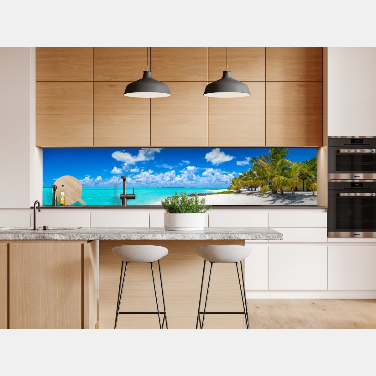 Naklejka repozycjonowalna Malediwy turkusowa plaża panorama – Wallissimo® Naklejka repozycjonowalna Malediwy turkusowa plaża panorama – Wallissimo®