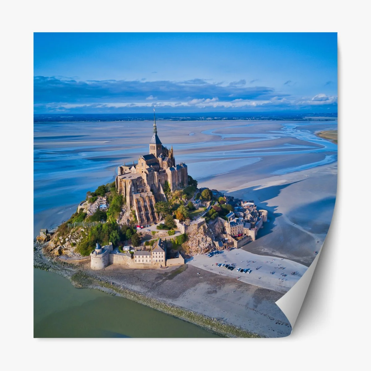 Naklejka repozycjonowalna Mont Saint-Michel widok z lotu ptaka – Wallissimo® Naklejka repozycjonowalna Mont Saint-Michel widok z lotu ptaka – Wallissimo®